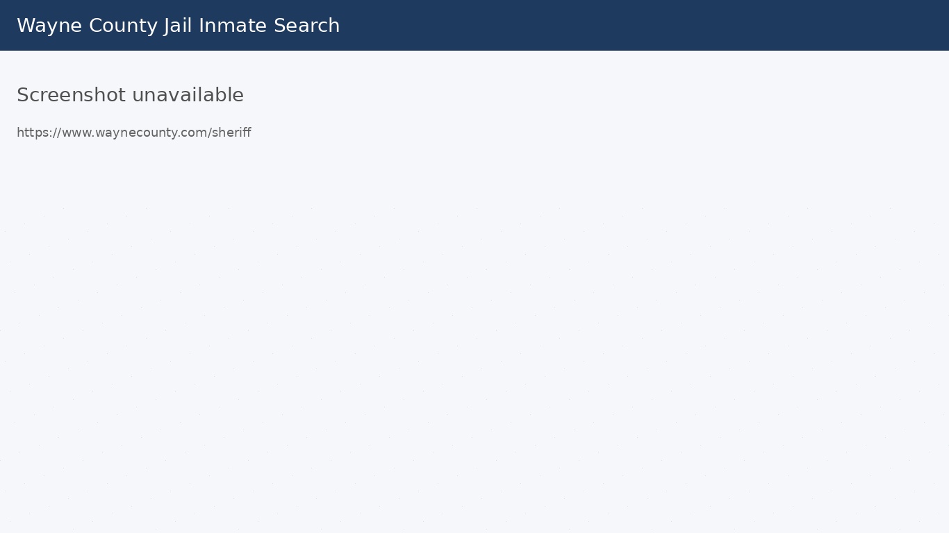 Wayne County Jail Inmate Search