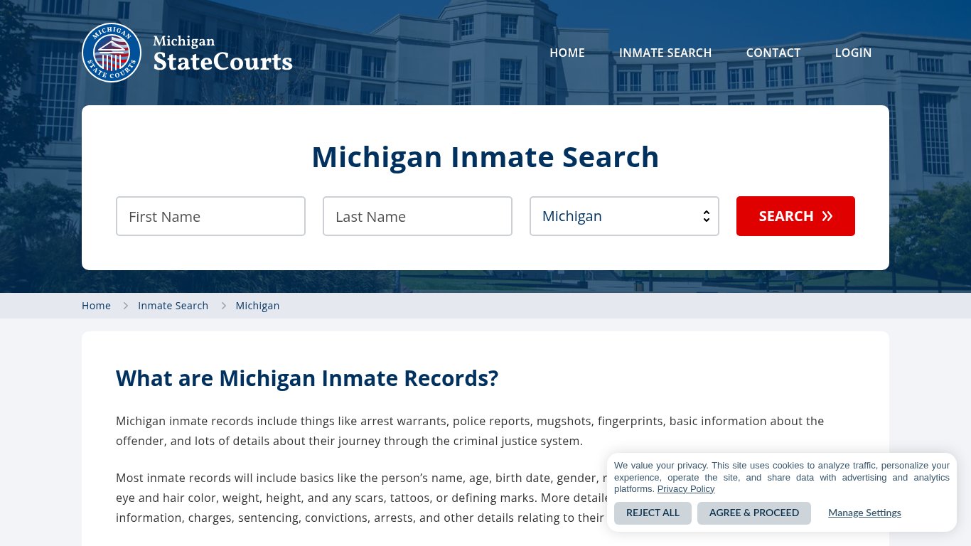 Michigan Inmate Search, Prison and Jail Information - StateCourts