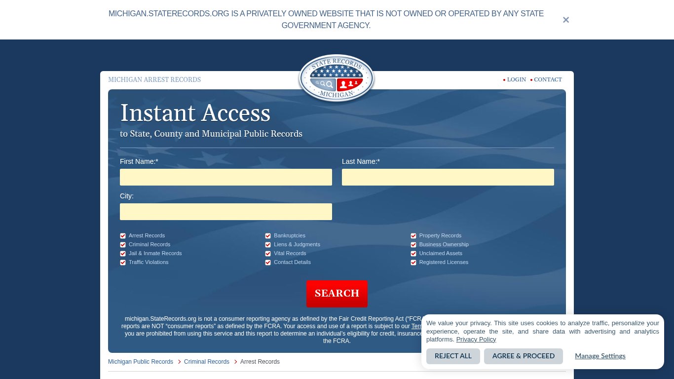 Michigan Arrest Records | StateRecords.org