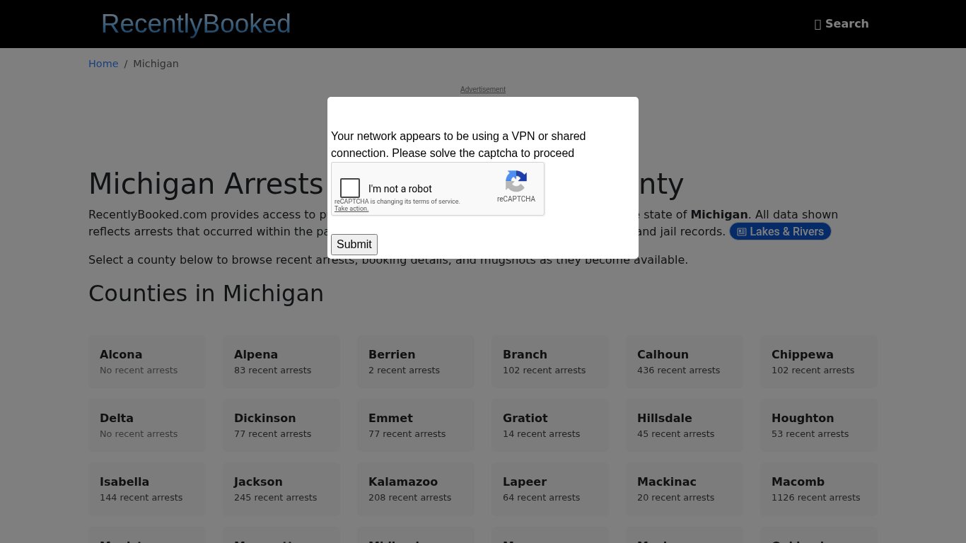 Recent bookings, Arrests, Mugshots in Michigan - Recently Booked